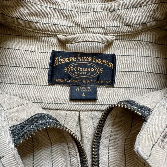 Filson Quarter Zip Short Sleeve Striped Popover Shirt - Men's S - Picture 3 of 3